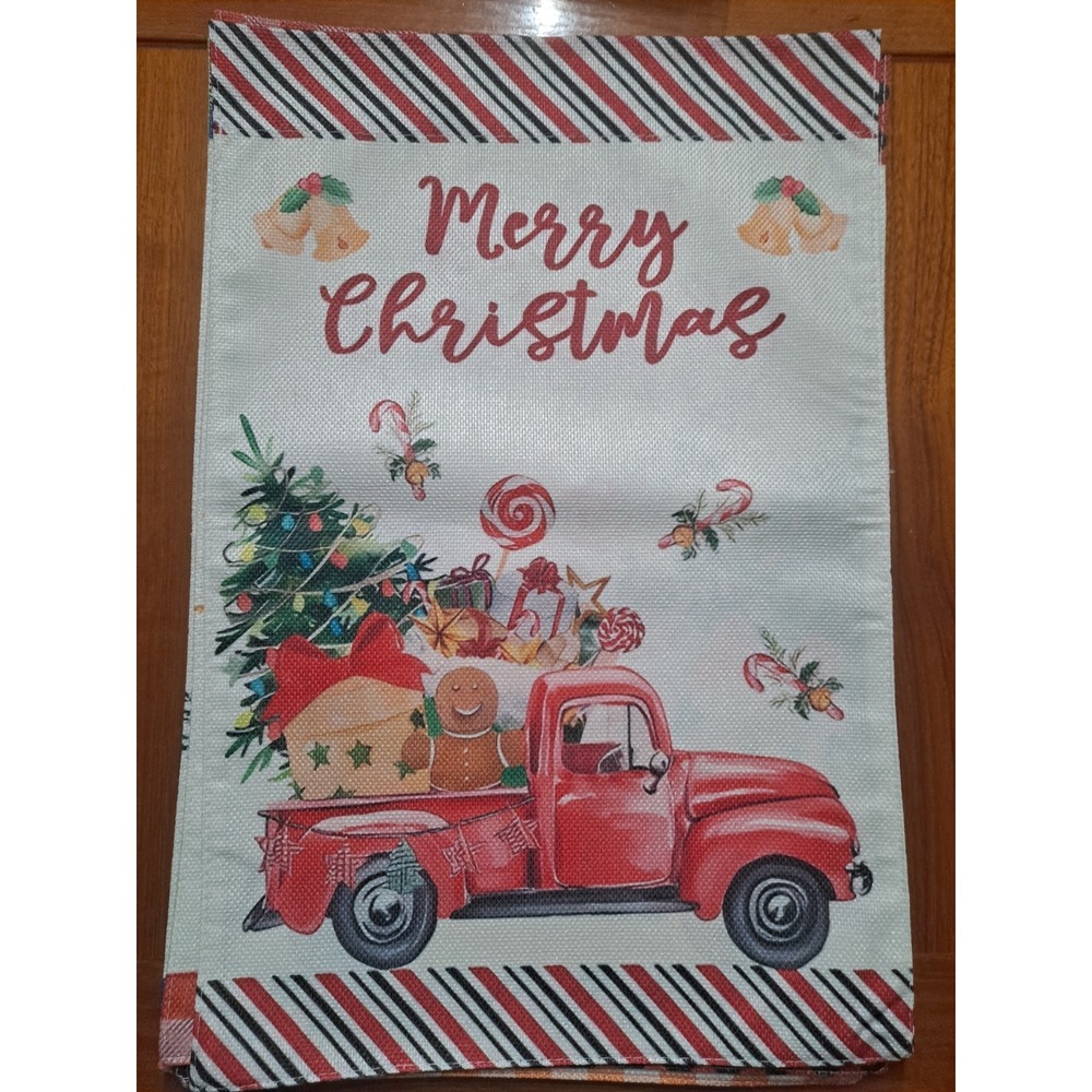 NEW Home & Garden 1pc Double Sided Garden Flags 12x18 Merry Christmas Truck